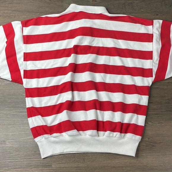 Vintage Winners Choice Red and White Striped Polo Shirt, size medium - Picture 6 of 8